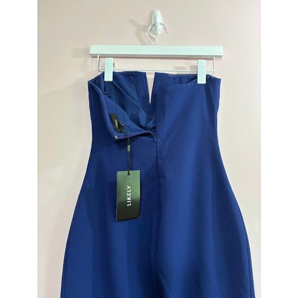 Likely Windsor V-Notched Front Slit Gown in Navy Size 2 - Picture 6 of 6